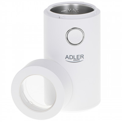 Adler AD 4446ws Mlynček na kávu a bylinky elektrický biely strieborný 150W