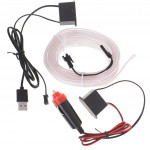 LED ambientné osvetlenie pre auto / auto USB / 12V páska 5m biela