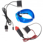 LED ambientné osvetlenie pre auto / auto USB / 12V páska 3m modrá