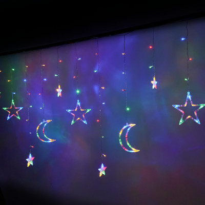 Vianočné svetielka 138 LED, 2,5m hviezdičky – viacfarebné
