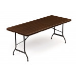 Záhradný banketový cateringový stôl, skladací, 180 cm, hnedý