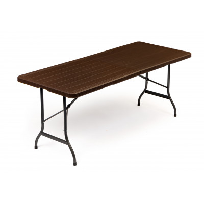 Záhradný banketový cateringový stôl, skladací, 180 cm, hnedý