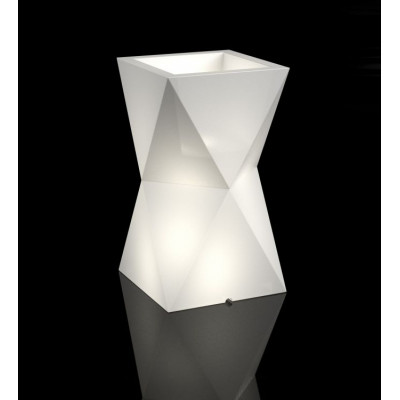 Dizajnový kvetináč MONUMO VALENCIA - s osvetlením biely