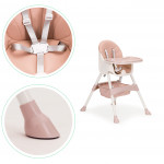 Detská stolička na kŕmenie 2v1 s 5-bodovými pásmi - ružová