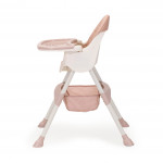 Detská stolička na kŕmenie 2v1 s 5-bodovými pásmi - ružová