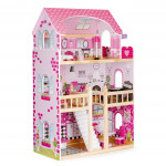 Drevený domček pre bábiky s LED nábytkom