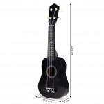 Drevená gitara na ukulele pre deti, 4 nylonové struny ECOTOYS