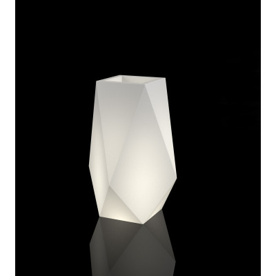 Dizajnový kvetináč MONUMO VOLCANO - s osvetlením biely