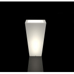 Dizajnový kvetináč MONUMO SLIM - s osvetlením biely