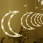 Vianočné svetielka mesiace a hviezdy - 96 LED žlté