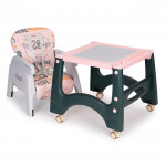 Detská stolička na kŕmenie 2v1 - ružová