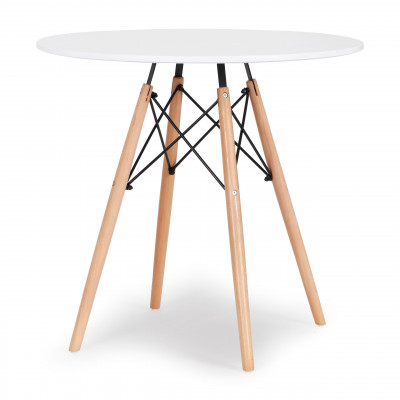 Moderný stôl do jedálne - biely, 80 cm