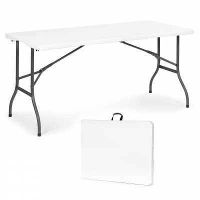 Skladací záhradný stôl 153 cm - biely