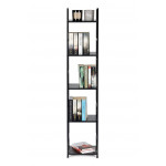 Moderný drevený regál, kovový rám LOFT, 5 políc