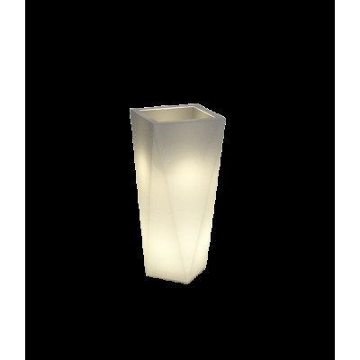 Dizajnový biely kvetináč MONUMO VASO - s osvetlením