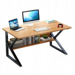Počítačový stôl s policou - 100x60cm, hnedá