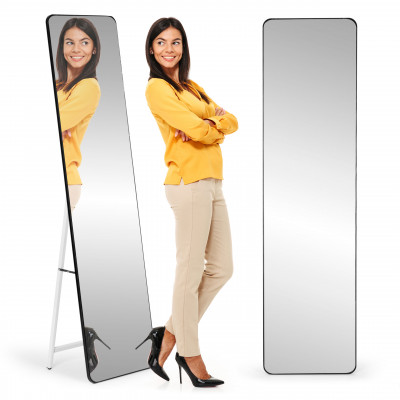 Veľké stojace zrkadlo s úzkym rámom 148 cm