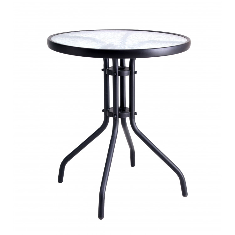 Sklenený okrúhly stôl na balkón alebo terasu