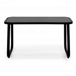 Súprava záhradného nábytku - čierne stoličky, stôl, lavica