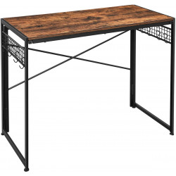 Drevený počítačový stôl s kovovým rá...