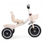 Trojkolesový bicykel s protišmykovými rukoväťami, zvončekom a košíkom, béžový, ECOTOYS Trojkolesový bicykel s protišmykovými rukoväťami, zvončekom a košíkom, béžový, ECOTOYS