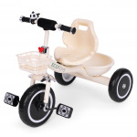 Trojkolesový bicykel s protišmykovými rukoväťami, zvončekom a košíkom, béžový, ECOTOYS Trojkolesový bicykel s protišmykovými rukoväťami, zvončekom a košíkom, béžový, ECOTOYS