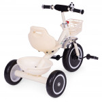 Trojkolesový bicykel s protišmykovými rukoväťami, zvončekom a košíkom, béžový, ECOTOYS Trojkolesový bicykel s protišmykovými rukoväťami, zvončekom a košíkom, béžový, ECOTOYS