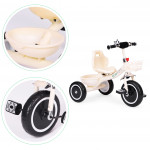 Trojkolesový bicykel s protišmykovými rukoväťami, zvončekom a košíkom, béžový, ECOTOYS Trojkolesový bicykel s protišmykovými rukoväťami, zvončekom a košíkom, béžový, ECOTOYS