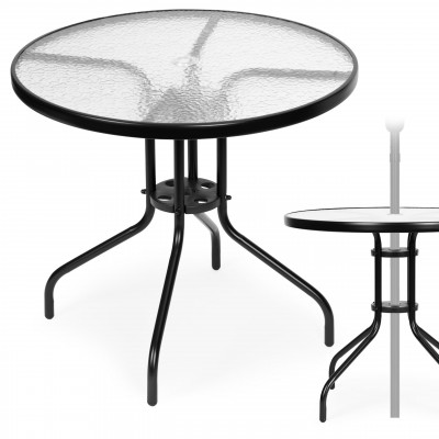 Okrúhly záhradný stôl 80 cm -otvor na slnečník