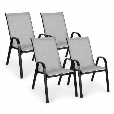 Sada záhradných stoličiek na terasu, balkón, 4 kusy - svetlosivá MultiGarden