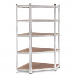Rohový úložný regál 180x90x40 cm - 5 políc, pozinkovaná oceľ, 875 kg ModernHome