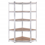 Rohový úložný regál 180x90x40 cm - 5 políc, pozinkovaná oceľ, 875 kg ModernHome