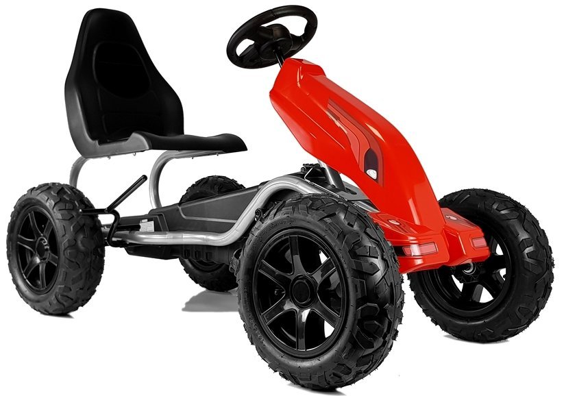 LEAN TOYS Šľapacia kára B012 - nafukovacie kolesá - červená 2024