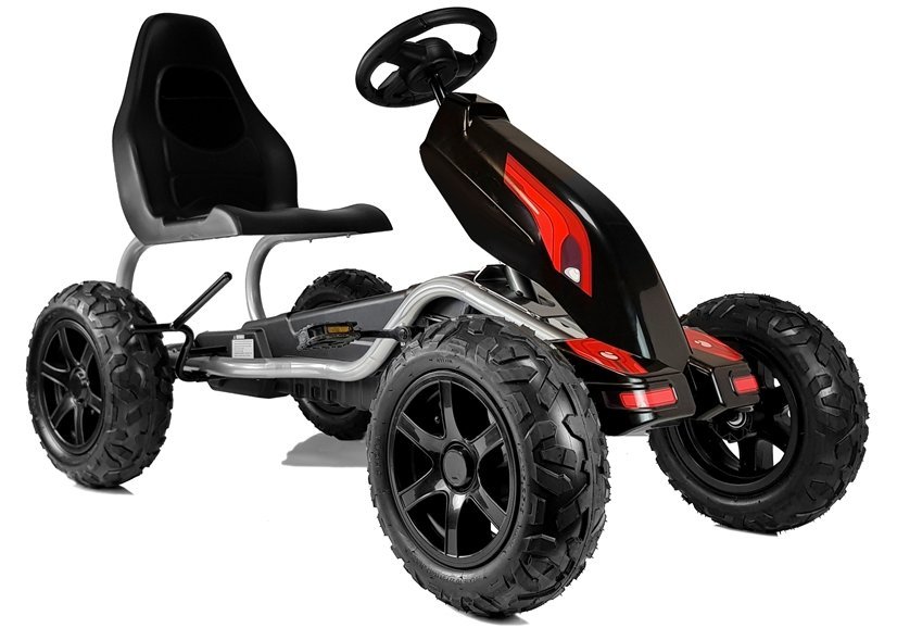 LEAN TOYS Šľapacia kára B012 - nafukovacie kolesá - čierne 2025