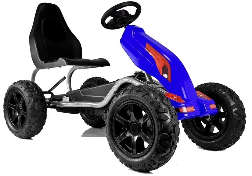 LEAN TOYS Šľapacia kára B012 - nafukovacie kolesá - modrá 2024