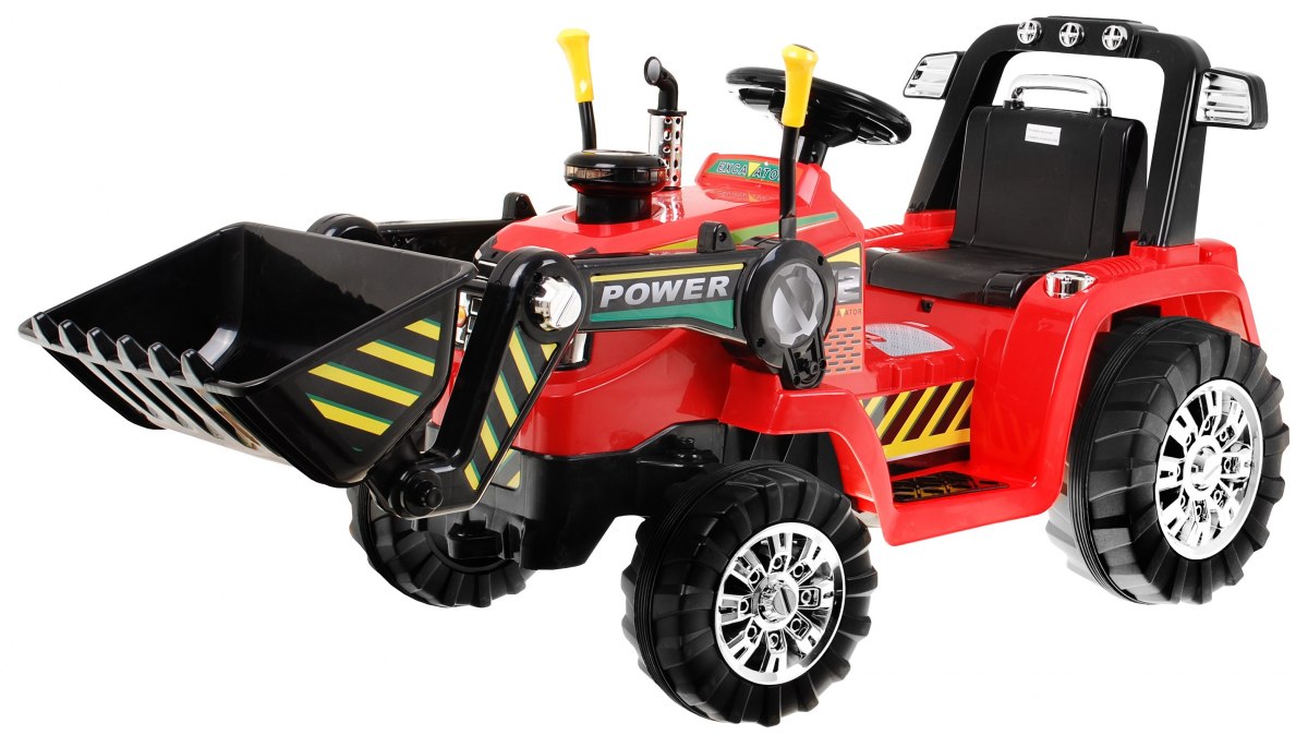 Elektrický traktor na batérie - červený