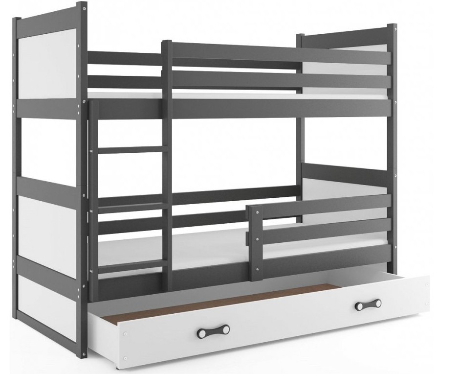 Interbeds Rico poschodová posteľ 200cm x 90cm borovicové drevo sivo-biela