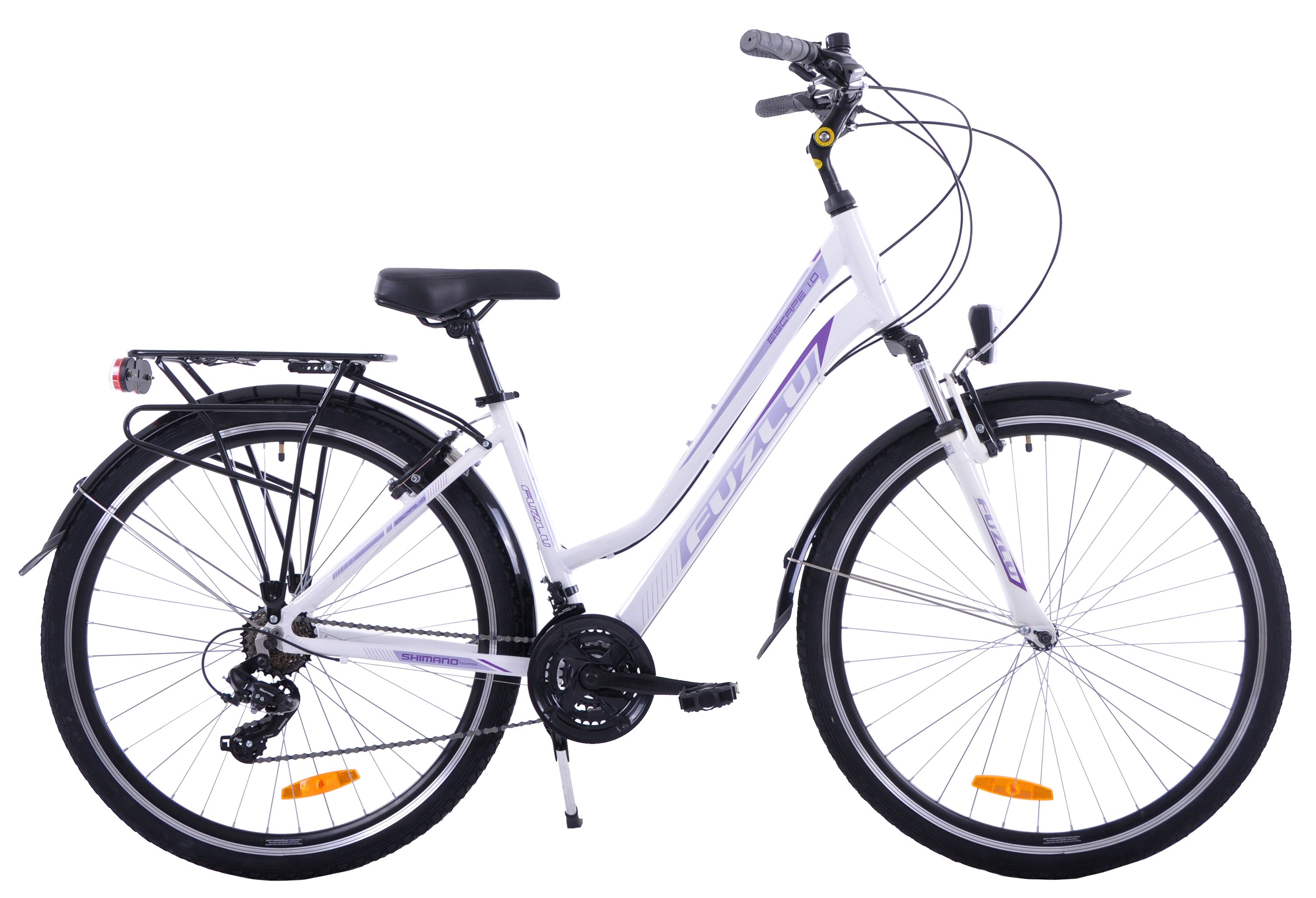 Fuzlu Trekingový bicykel Dámsky Escape Bielo-fialový 28&quot; 18&quot; 2024