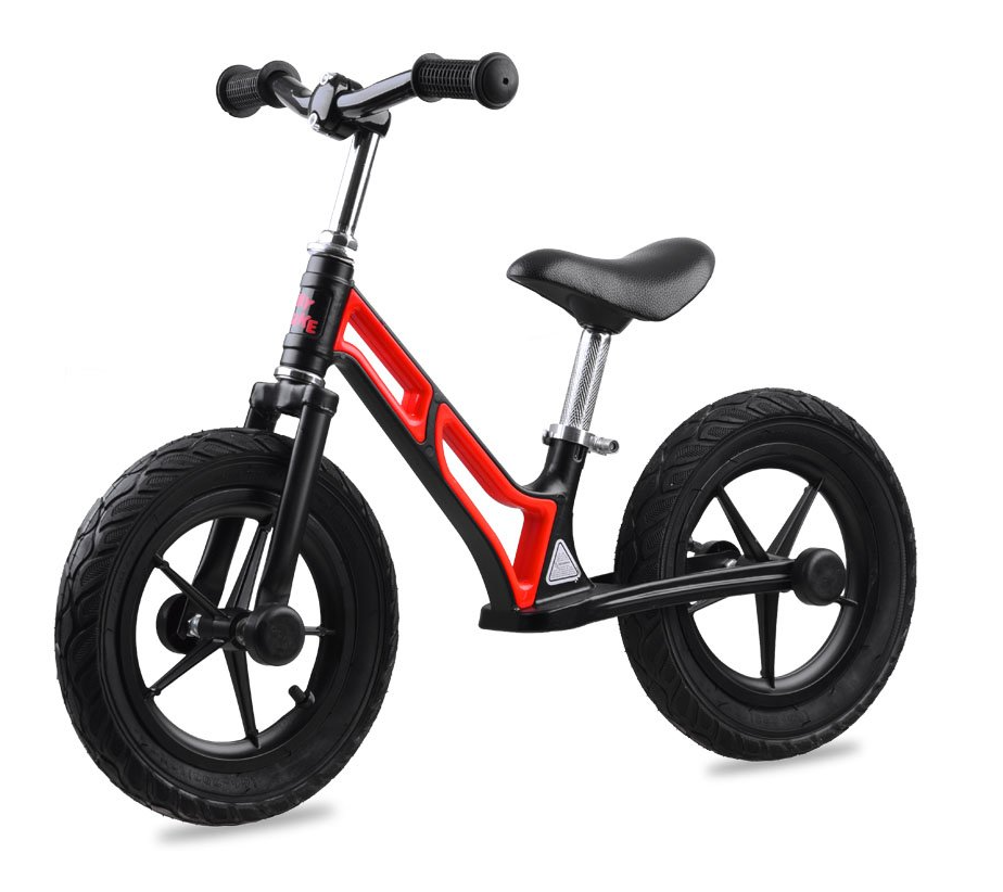 Detské odrážadlo Tiny Bike gumové kolesá čierno-červené