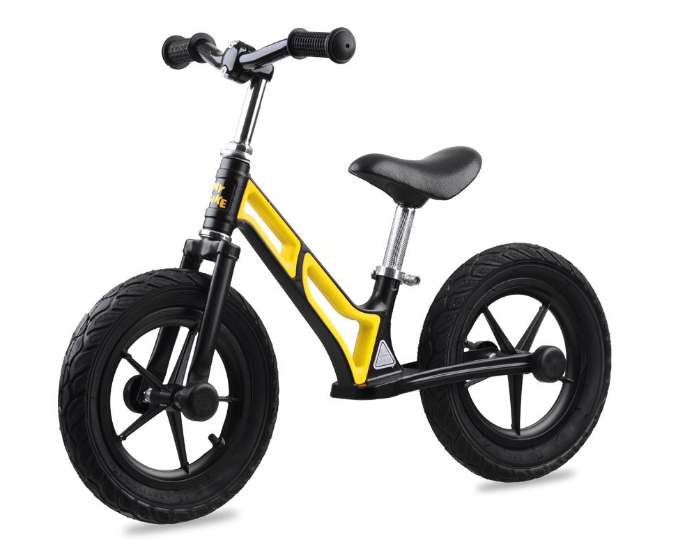Detské odrážadlo Tiny Bike gumové kolesá čierno-žlté
