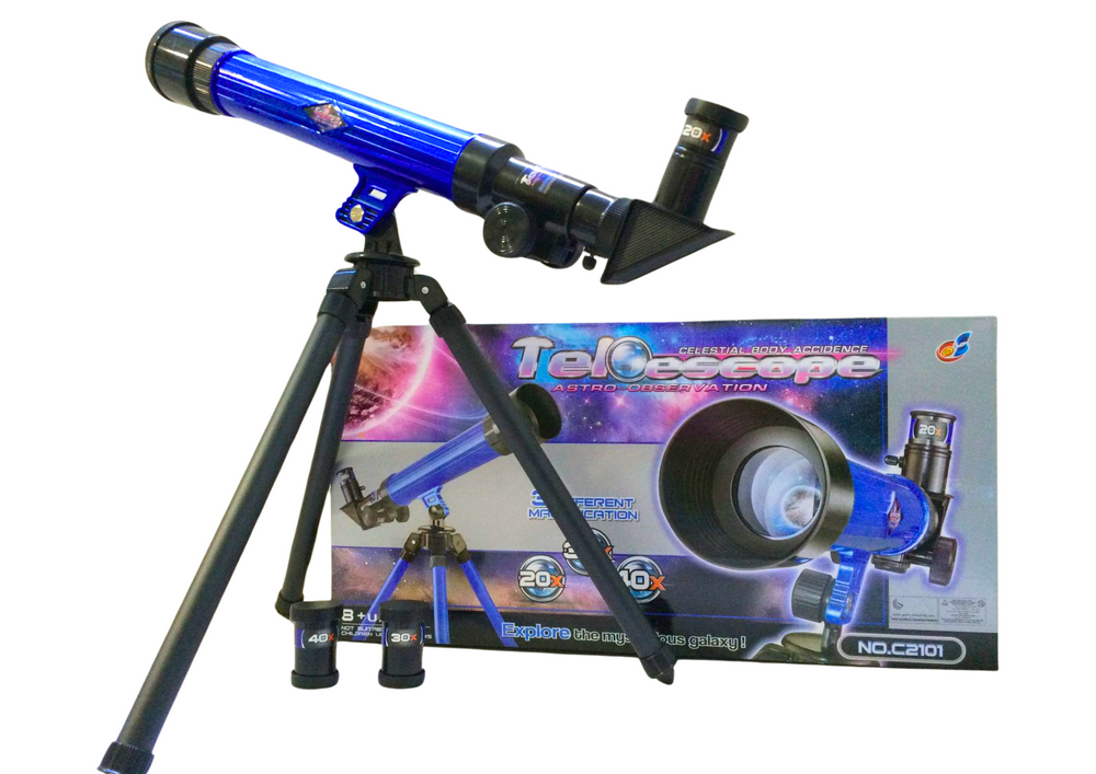 LEAN TOYS Vzdelávací ďalekohľad so zväčšením 20x 30x 40 x – modrá