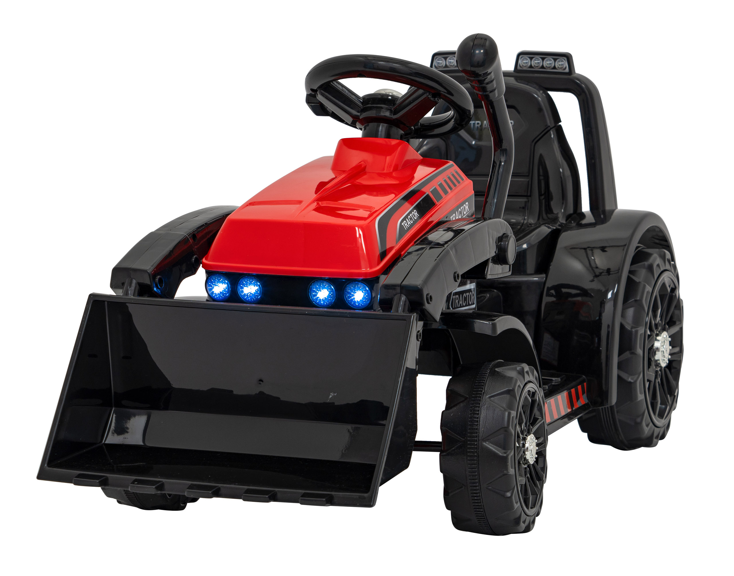 LeanCars Elektrický traktor s lyžicou G320 - červený - 1x25W - BATÉRIA - 6V5Ah - 2025