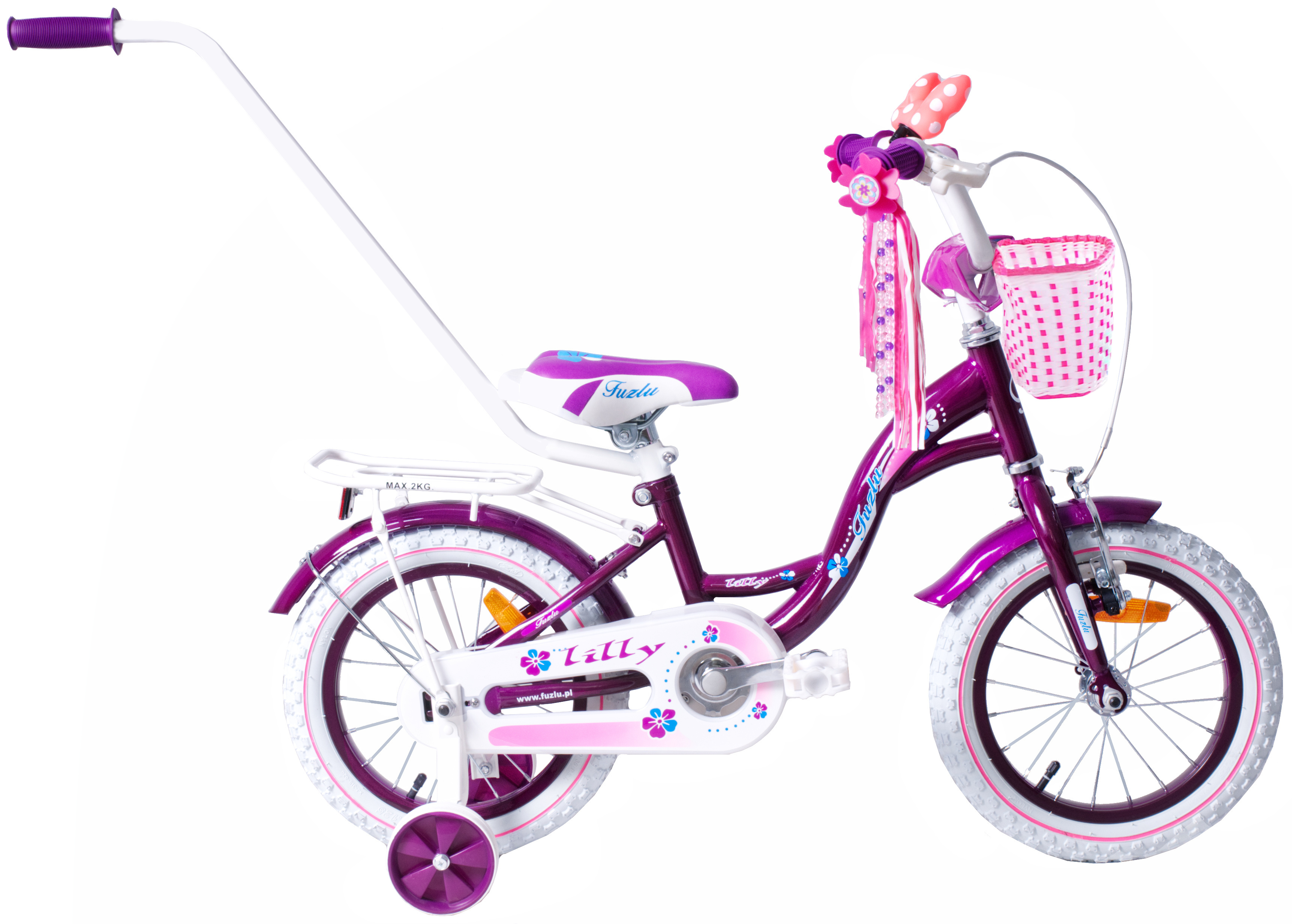 Fuzlu Detský bicykel Thor Girl fialovo-biely-lesklý 14&quot; 10&quot; 2025