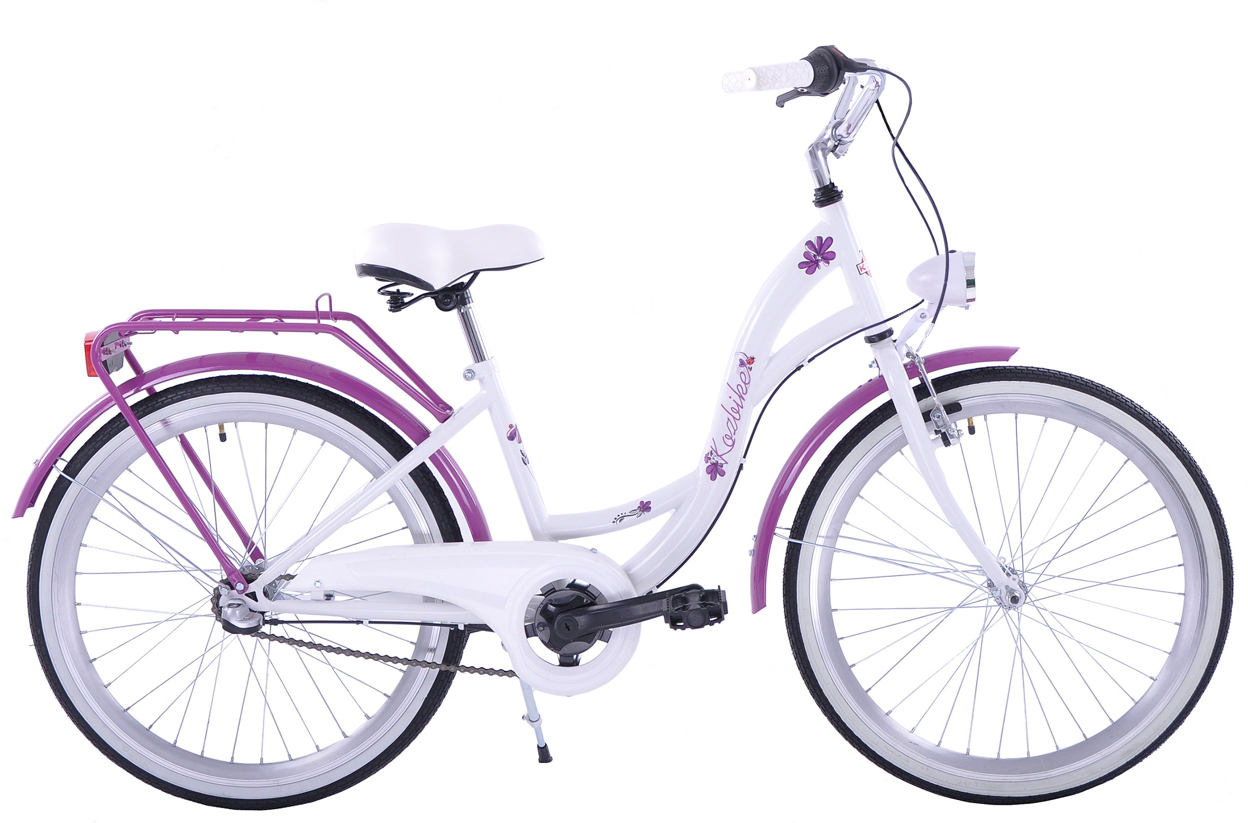 KOZBIKE Detský bicykel Junior 3-prevodový Bielo-fialový 24&quot; 15&quot; 2025