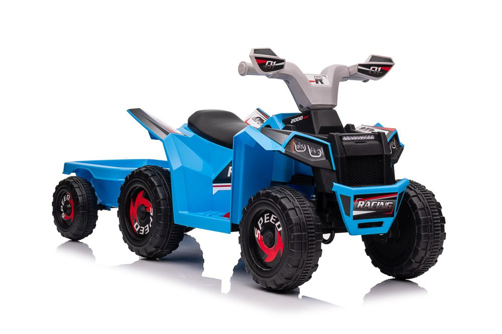 Lean Toys Elektrická Štvorkolka  XMX630T - Modrá s prívesom - 1x45W - 1x6v7Ah - 2025