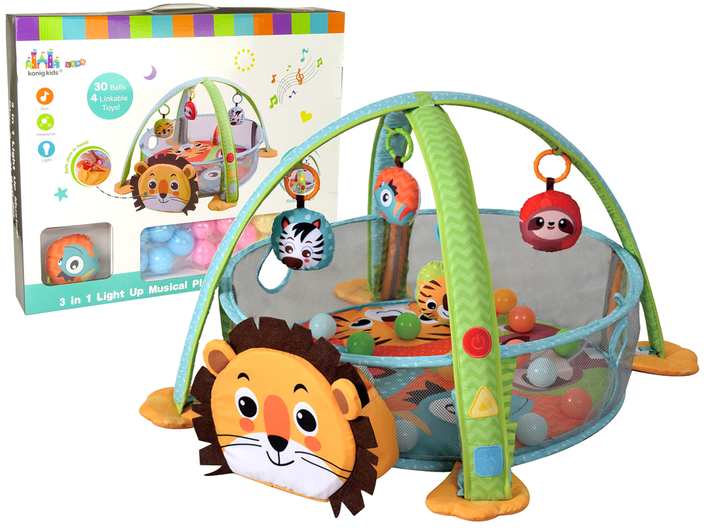 LEAN TOYS  Edukačná podložka Lion s loptičkami