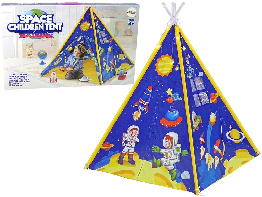 Lean Toys Detský stan teepee – Vesmírny motív