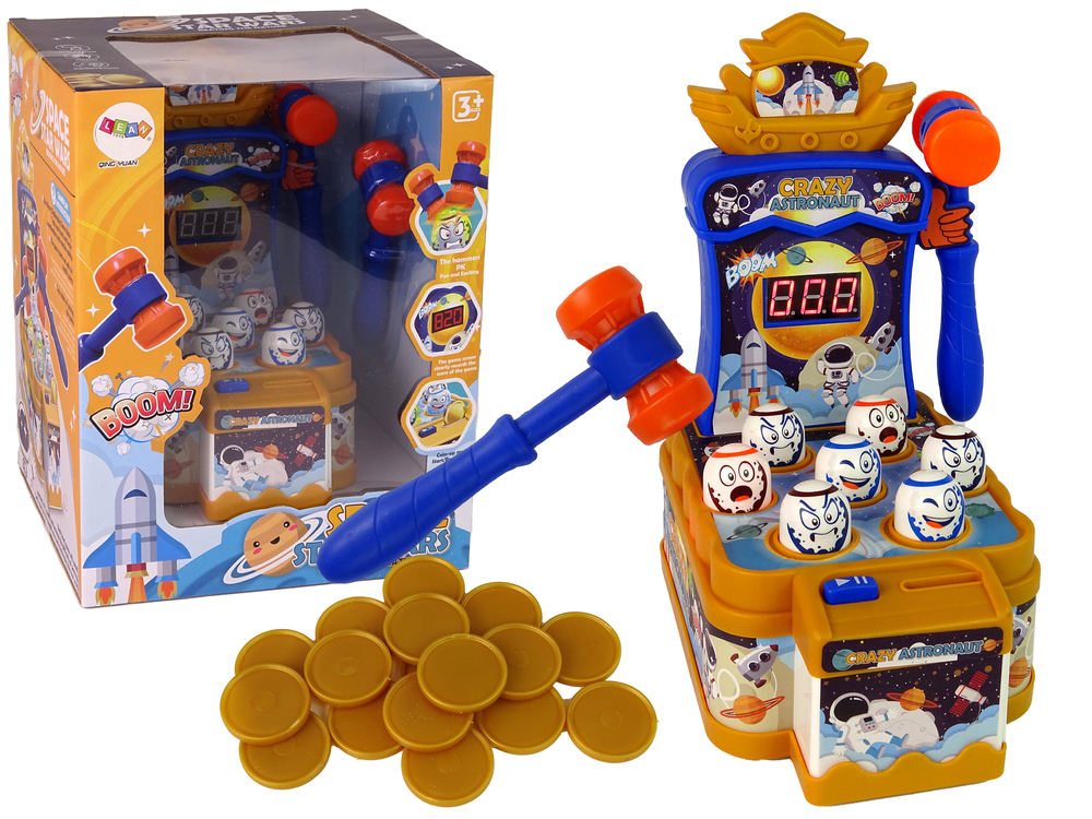 LEAN TOYS Arkádová hra - Buchni kladivom, vesmír