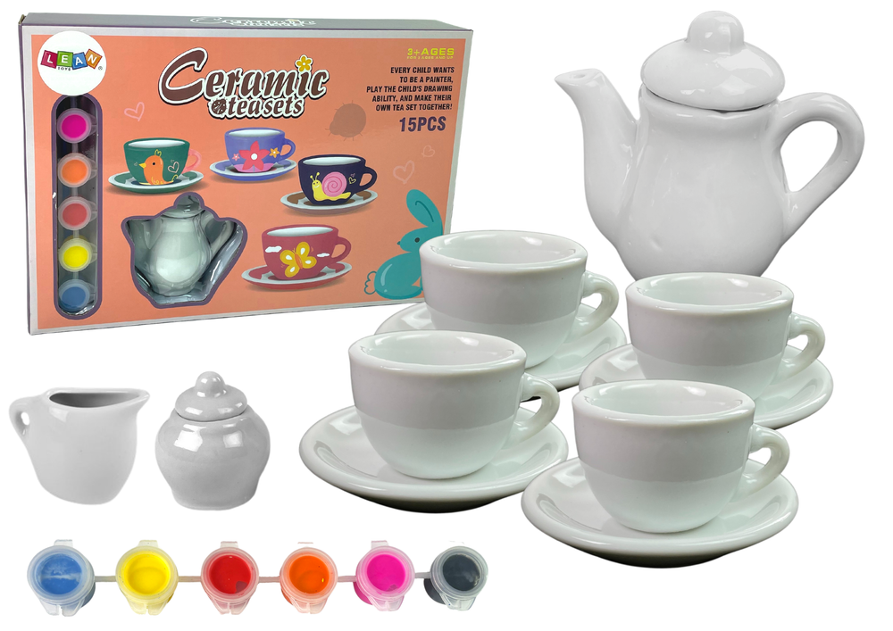 LEAN TOYS DIY súprava na maľovanie porcelánu – čajový set