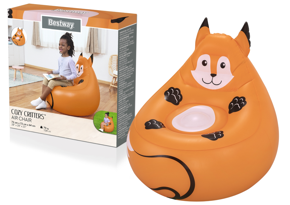 Lean Toys Bestway nafukovacie kreslo - Líška 75116